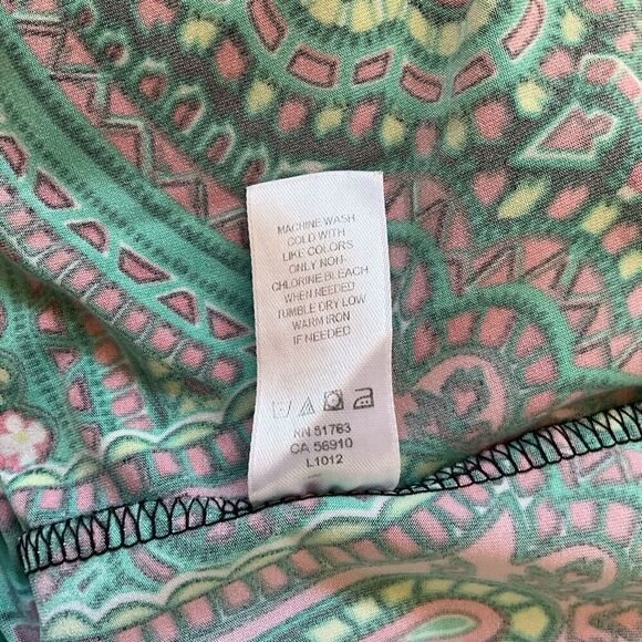 Studio Y Womens Size Large Mini Sundress Black Turquoise Print Adjustable Straps - Picture 11 of 12